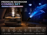 2-piece Bedroom Atmosphere Bundle Black Ultrasonic Aroma diffuser Humidifier & Starry Sky Series V888-ELOSUNG53470