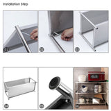 3 Tiers 80cm Height Stainless Steel Kitchen Microwave Oven Storage Rack Multilayer Organizer for V255-SSSHELF-3T80