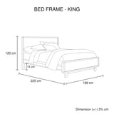 King Size Wooden Bed Frame in Solid Wood Antique Design Light Brown V43-BED-WDLK