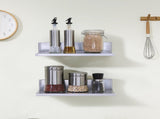 21.8 x 40.6 cm Stainless Steel Shelf, Wall Mounted Floating Shelving with Backsplash, 20 kg Load V952-BGSCTTLL86162MWQSV0