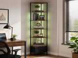 Levede 6-Tier Corner Shelf Stand Bookshelf Display Storage Rack with Drawer CH1182-AU