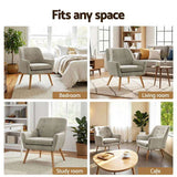 Artiss 2X Armchair Lounge Chair Accent Tub Chair Beige ANNE UPHO-B-ARM04-BGX2