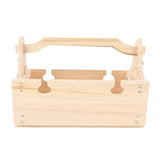 Wooden Folding Picnic Basket Table Outdoor Portable 2 in 1 Vintage with Wine Glass Holder Wood Grain V1294-YM0901-3111250046511
