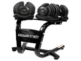 Powertrain 80kg Adjustable Dumbbell Set W Stand Home Gym Exercise Free Weights DMB-BF2-040-2S