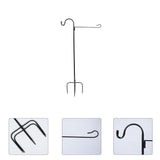 Iron Shepherd Hook with Stable Ground Stake, Heavy Duty Light Hanging Hook for Yard and Garden V1369-AZ3-W-21456