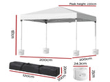 Instahut Gazebo 2x2m Outdoor Patio Garden Marquee Shade w/ Base Pods White GAZEBO-T-2X2-F-EC-WH-BASE