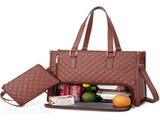 Stylish Quilted Laptop & Lunch Tote Bag , Water-Resistant with Insulated Compartment & Clutch V888-ELOSUNG25758