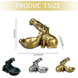 Desktop Ornament ,Hippo Statue Home Resin Hippopotamus Figurine Fun Candy Dish Key Bowl Big Mouth V1192-AZ-W-27854