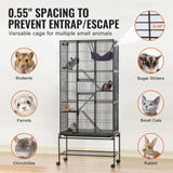 VEVOR 69" Metal Small Animal Cage 4-Tier Rolling Ferret Cage with Tray 3 Ramps V952-JSXDL301869I2SROXV0