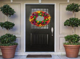 Tulip Wreath for Spring, Red Tulip Valentines Wreath for Front Door, Indoor Outdoor Home Office Wall V1366-AZ2-W-16386