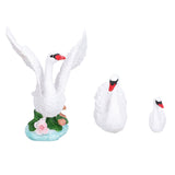 3pcs Resin Swan Ornaments Simulation Decorative Swan Figurine for Miniature Garden Home V1294-YM0715-3111210390811