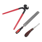 Hoof Repair Tool Kit Steel Double Sided File Hoof Trimmer Tool Kit for Horses Cattle Sheep Donkeys V1294-YM0703-3111230117711
