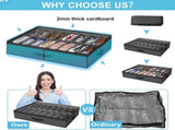 Under Bed Shoe Storage Organizer for Closet, Fits 32 Pairsbed Shoes Box Storage Containers V1258-DP02-F-461