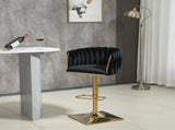 SERENIT Modern Velvet Breakfast Bar Stools Swivel Barstools Adjustable Counter Stools with Backrest V255-SE-GP1782-BLACK