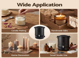 Devanti 6L Wax Melter Candle Making 1520W Melting Pot Furnace Quick Pour Spout Soy Soap WAX-07-6L-BK