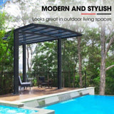 SHADE SHIELD Arched Single Carport 3.0m x 5.5m x 3.4m, Aluminium Alloy Frame, Polycarbonate Roof, V219-CPRSINPCSM4A