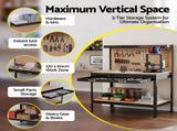 Giantz Workbench with Pegboard and Ultra-Wide 120cm Work Table for Garage DIY, 20 Hooks WKB-S-0122-BK
