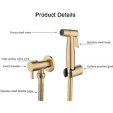 Stainless Steel Toilet Bidet Shattaf Faucet Sprayer, Bidet Sprayer Kit V1188-MS-227-2744