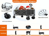 Foldable Shopping Cart, made of 600D waterproof Oxford fabric, equipped with all-terrain silent V1102-ZDGWL001