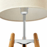 73cm Bamboo Tripod Table Lamp Light Modern Vintage w Beige Linen Shade V563-75134
