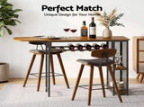 Artiss 3PCS Bar Table and Stools Set Dining Table Solid Wood Kitchen Chairs Cafe Pub BA-TAB-SET-8782-4787