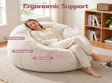 Artiss Bean Bag Chair Cover Soft Faux Fur Beanbag Cover Large Round Stuffed Animal BD-COVER-ROUND-BE