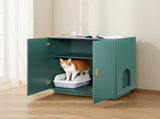 Cat Litter Box Enclosure, 80 cm Hidden Litter Box Cabinet, Wooden Indoor Cat Washroom with V952-JSLMMSPWQ315F4YRL001V0