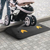 Upgraded Rubber Threshold Ramp, 7.6 cm Rise Door Ramp with 1 Channel, Natural Rubber Car Ramp with V952-XBLYPDGB1355XZ76IV0