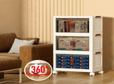 Foldable Storage Cabinet Stackable Bins Household Plastic Closet Multi-purpose Organizer Doors and V985-STORAGEBOXES