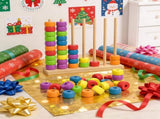 Color Matching Stacking Puzzle Game, 2026 New Fast-Paced Rainbow Ring Stacking Puzzle Game, Upgrade V1258-DP02-C-2493