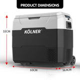 Kolner 50L Portable Fridge Cooler Freezer Refrigerator w/ Trolley FDG-YGE-50L-TR