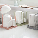 Pink Household Drying Rack, Vertical Drain Design for Plates Bowls and Cutlery 4Pcs V1369-AZ3-W-17440