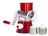 Manual Rotary Cheese Grater with Three Drum Blades Stainless Steel Handheld Rotary Slicer Shredding V1294-YM0901-H40317R