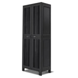 Gardeon Outdoor Storage Cabinet Box 173cm Lockable Cupboard Sheds Garage Adjustable Black OSC-CABI-H1D-BK