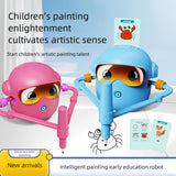 Blue smart Drawing & Learning Robot Toy with 100 Cards - Drawing & Vocabulary Educational Companion V888-ELOSUNG39960
