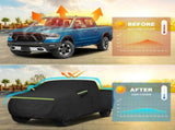 All-Weather Pickup Truck Cover with Reflective Strips, Waterproof Oxford Fabric, Driver-Side Zipper V1341-ZY-Z9CH828W-XL