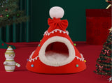 Festive Detachable Pet House - Cozy Red Candye Design V888-ELOSUNG22861