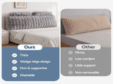 Giselle Wedge Pillow Headboard, Easy Wash Zipper Cover & Anti-Flat Foam, Couch Lumbar Support for HBP-VRNECK-COR-GY-Q