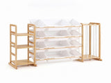 Keezi 3-in-1 Kids Toy Storage Organiser with 12 Bins, Shelves & Animal Storage FURNI-S-TOY3MULTI-WD
