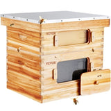 VEVOR Bee Hive 20 Frame Bee Hives Starter Kit, Beeswax Coated Cedar Wood, 1 Deep 1 Medium Bee V952-CTFXSMSHX1ZHAS36XV0