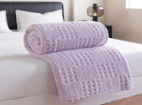 Purple 180*200cm Thickened Double-Sided Plush Waffle Weave Throw Blanket - Anti-Static Taffeta V888-ELOSUNG50804