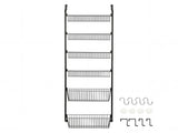 Toque Over the Door Pantry Organiser 6 Tiers Metal Hanging Storage Rack Black KT1055-BK-6-AU