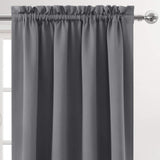 2*Curtain Grey Curtains Thermal Insulated Noise Reducing Energy Efficiency Small Window Decor for V1366-AZ2-W-20604