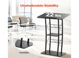 Podium Stand, 1180 mm Metal Lectern, Curved Standing Podium with Wide Reading Surface, Open Storage V952-JT1CGKJS47INZX1A5001V0