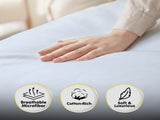 1000 Thread Count Cotton Rich Double Bed Sheet Set 4 Piece, Soft Feel Microfibre Blend, Solid C CVC-10DBL-PBU