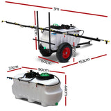 Giantz Weed Sprayer 100L Trailer 3M Boom Garden Spray SPRAYER-100L-BOOM-3M-CART