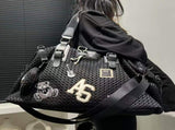 Travel Duffle Bag Embroidered Duffle Bag Stylish Travel Bag Weekend Bag For Men - Black - Size L V1347-127-04962-BLK-L