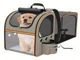 Foldable Expandable Pet Carrier Backpack for Cats and Small Dogs, Breathable Mesh Travel Carrier for V1341-ZY-QP8YH24W