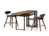 Artiss 3PCS Bar Table and Stools Set Dining Table Solid Wood Kitchen Chairs Cafe Pub BA-TAB-SET-8782-4787