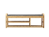 Levede Bamboo Shoe Rack Bench Entryway Seat EA0278